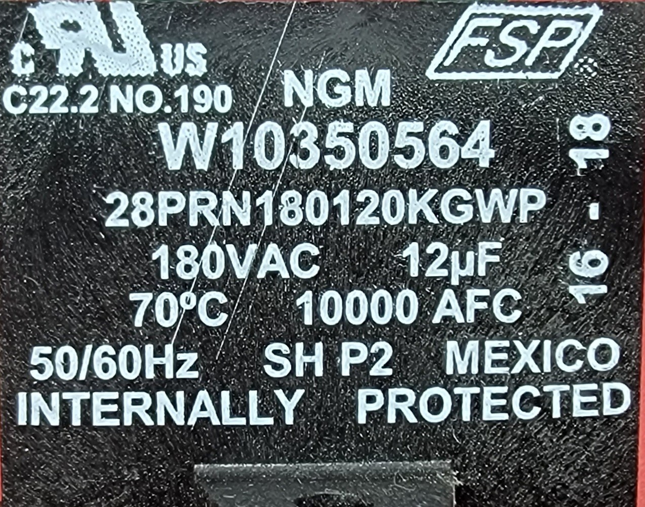 Genuine Oven Viking Capacitor Part#W10350564