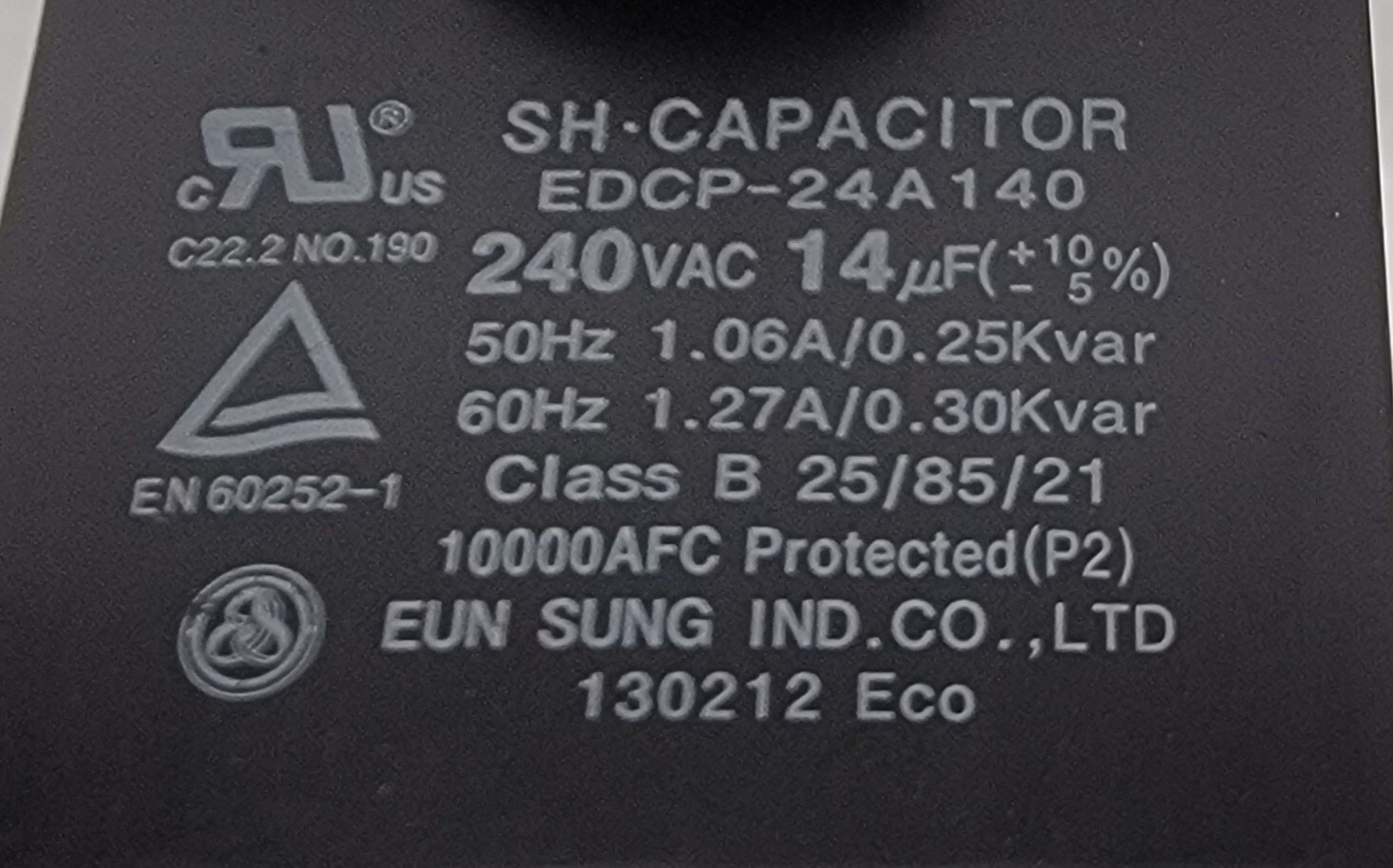 Genuine Refrigerator LG Capacitor Part#EDCP-24A140