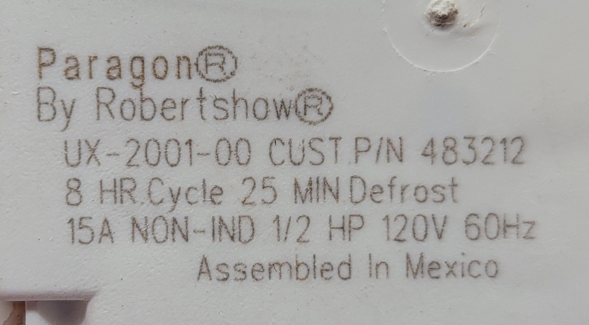 Genuine Refrigerator Sub-Zero Defrost Timer Part#483212