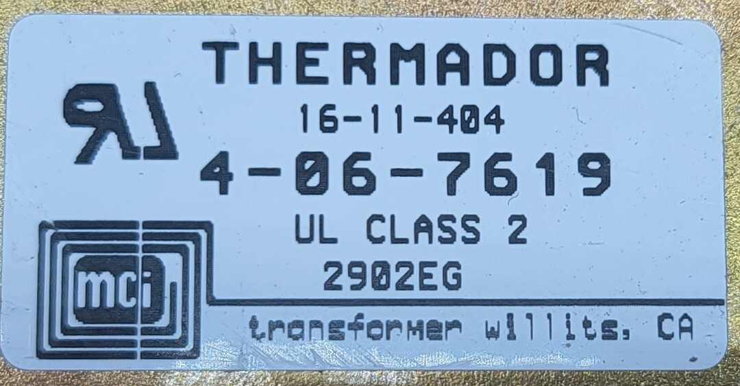 Genuine Cooktop Thermador Transformer Part#16-11-404