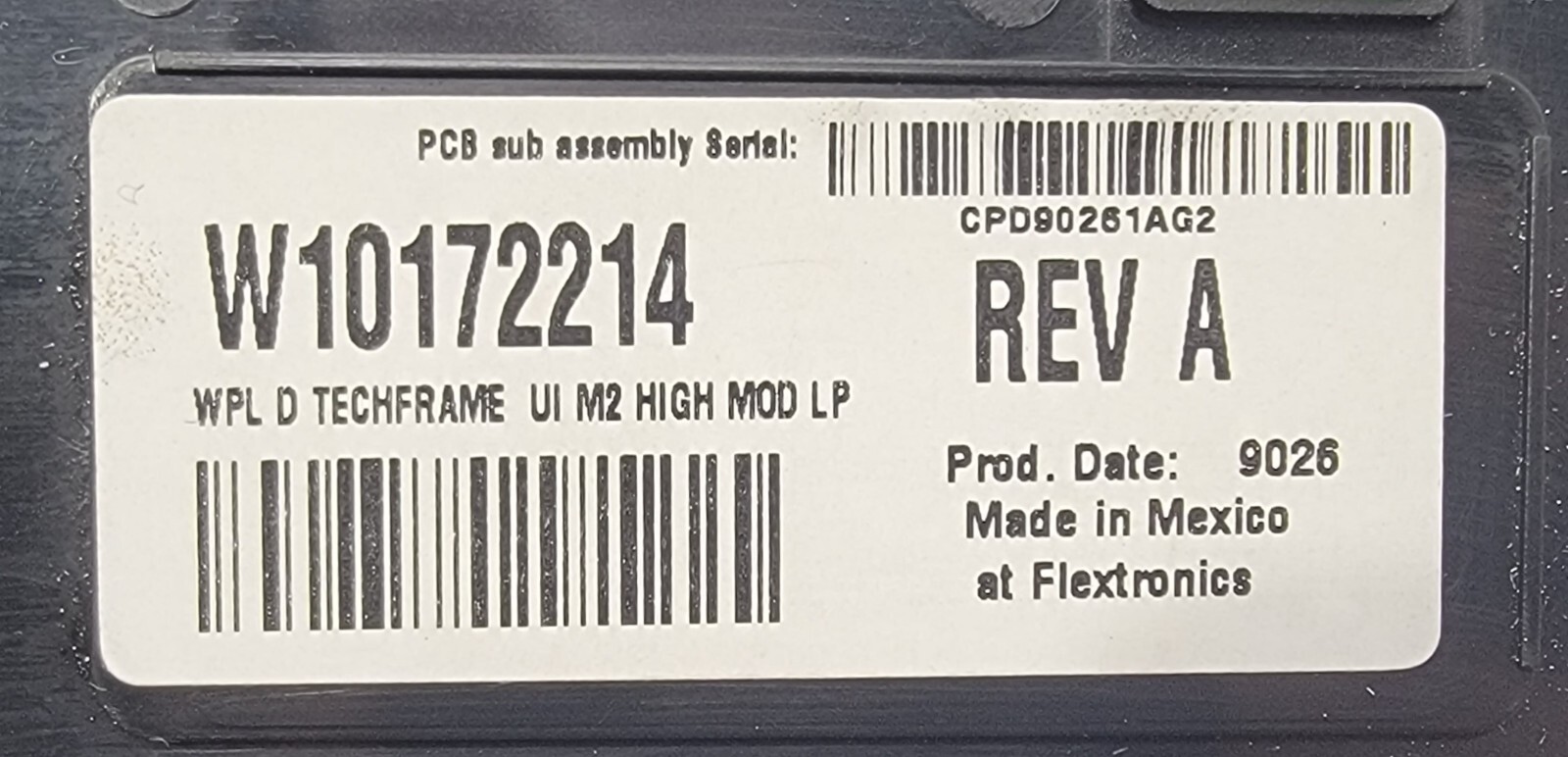 Genuine Dryer Whirlpool Control Board Part#W10012540