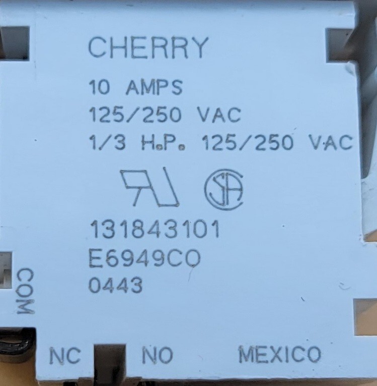 Genuine Dryer Frigidaire Switch Part#131843101