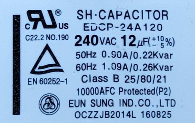 Genuine Refrigerator Kenmore Capacitor Part#EDCP-24A120