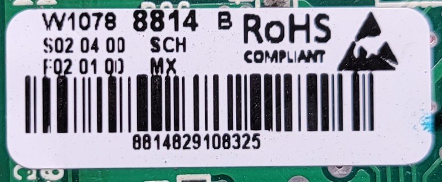 Genuine Refrigerator Kitchen Aid Control Board Part#W10788814