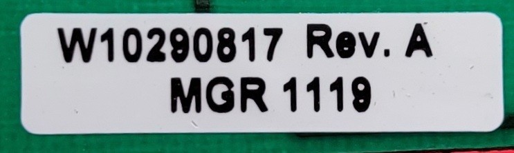 Genuine Refrigerator Whirlpool Control Board Part#W10290817