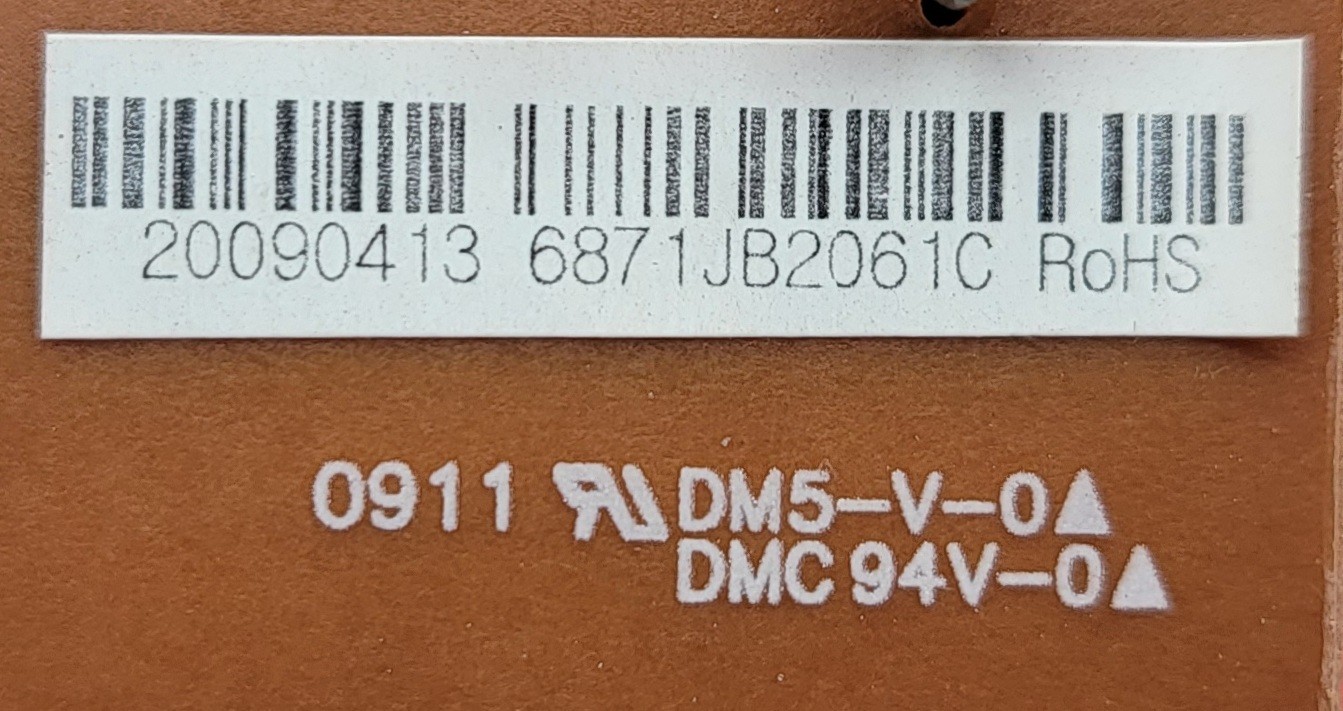 Genuine Refrigerator LG Control Board Part#6871JB2061C