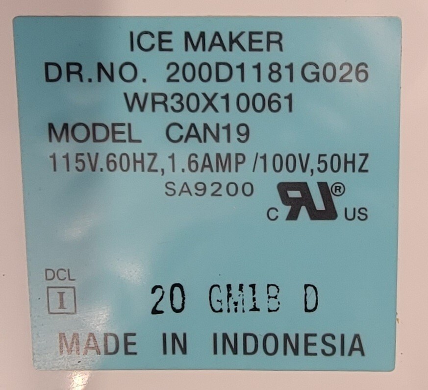 Genuine Refrigerator GE Ice Maker Part#200D1181G026