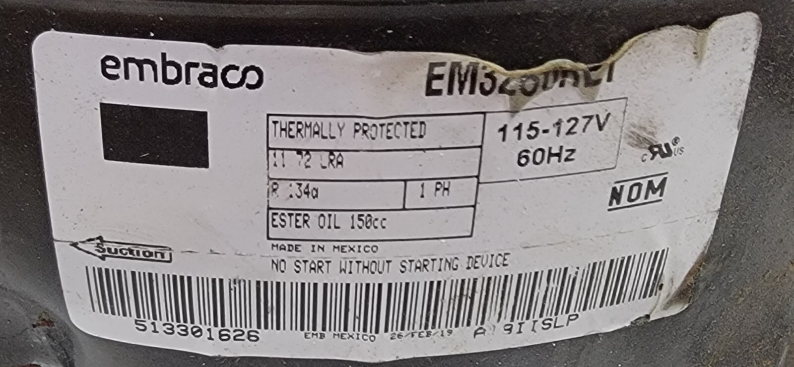 Genuine Refrigerator Samsung Compressor Part#51330626