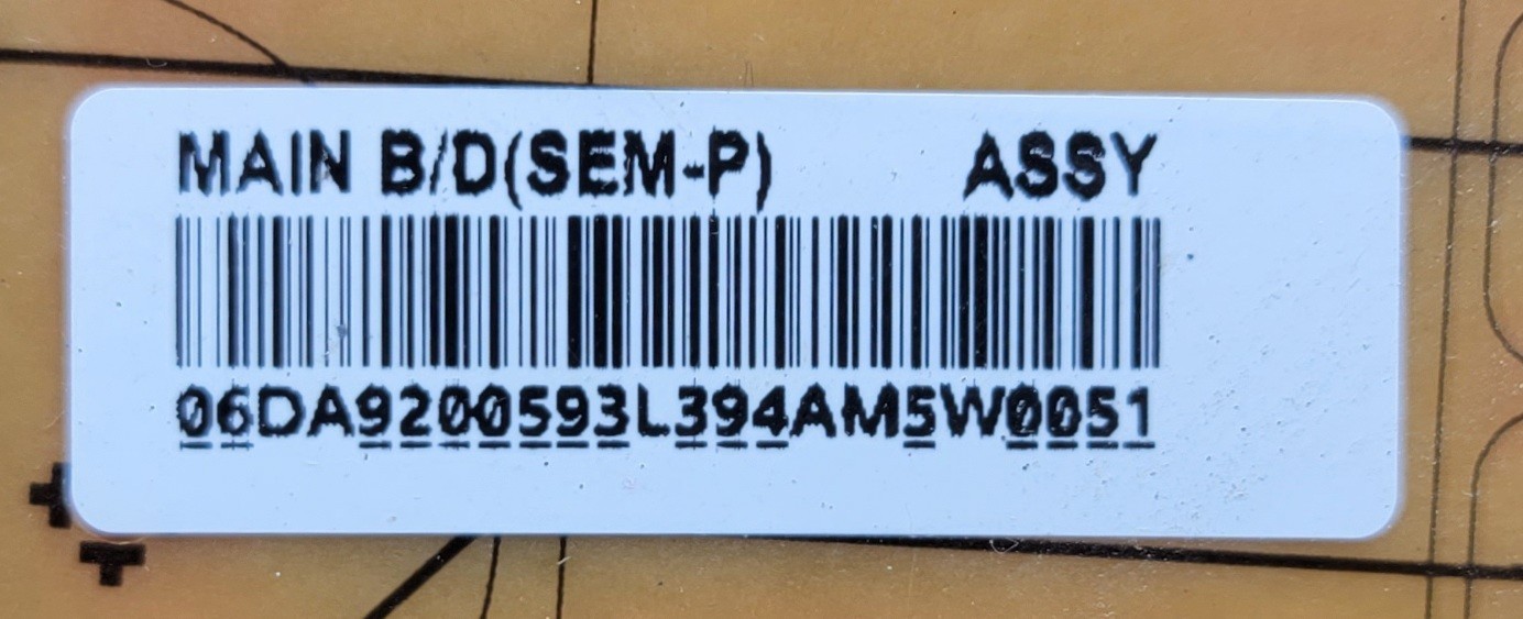 Genuine Refrigerator Samsung Control Board Part#DA92-00593L