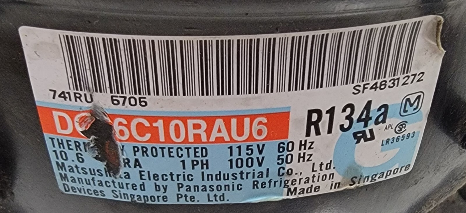 Genuine Refrigerator LG Compressor Part#R134A