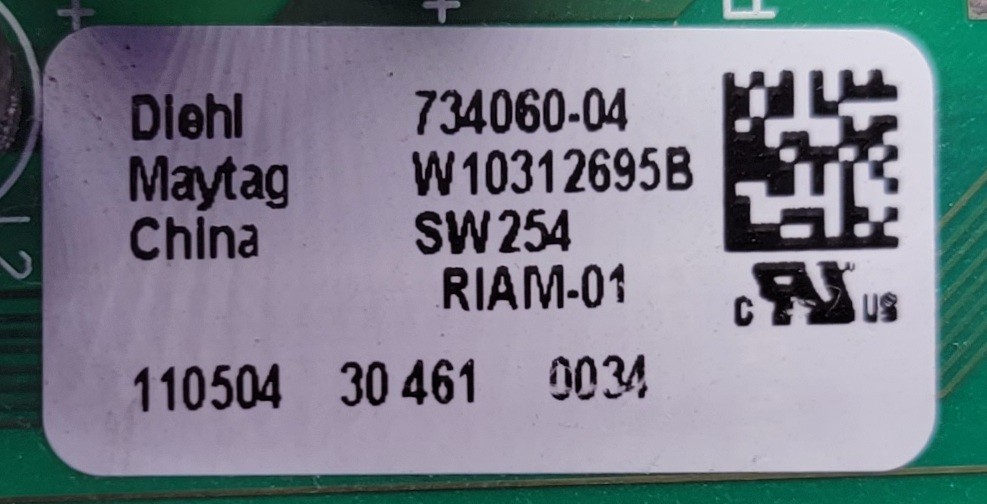 Genuine Refrigerator Whirlpool Control Board Part#W10312695B