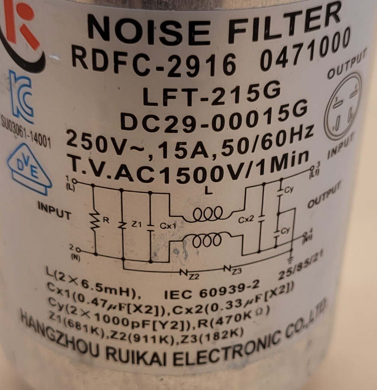 Genuine Dryer Samsung Capacitor Part#DC29-00015G