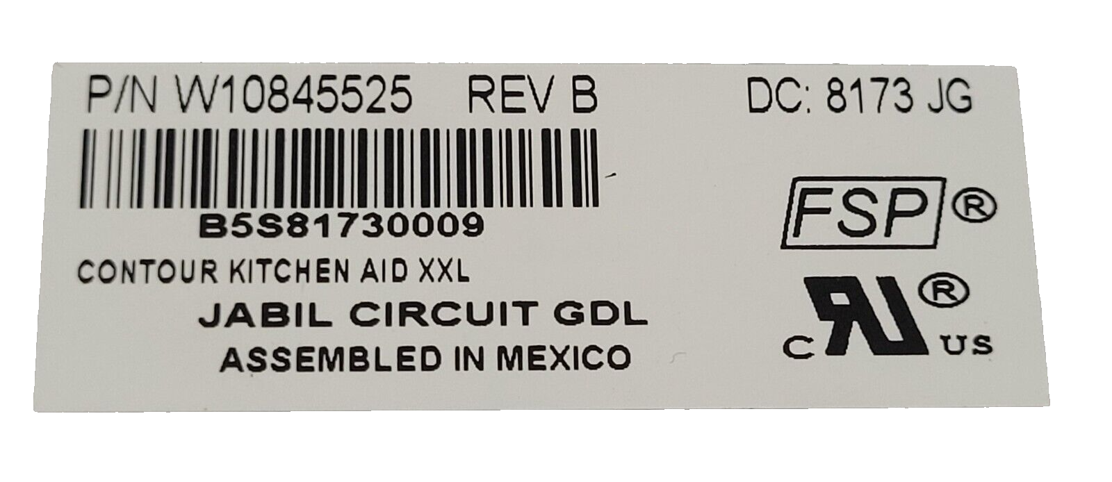 Genuine Refrigerator Kenmore Display Control Board Part#W10845525