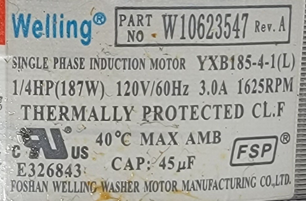 Genuine Washer Amana Drive Motor Part#W10623547