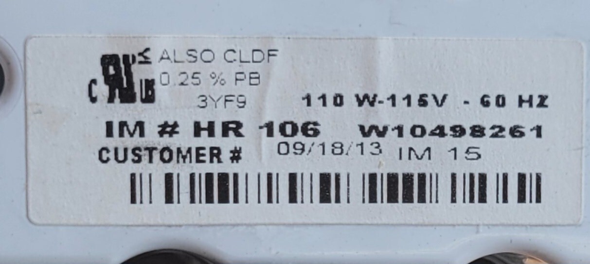 Genuine Refrigerator Kitchen Aid Ice Maker Part#W10498261