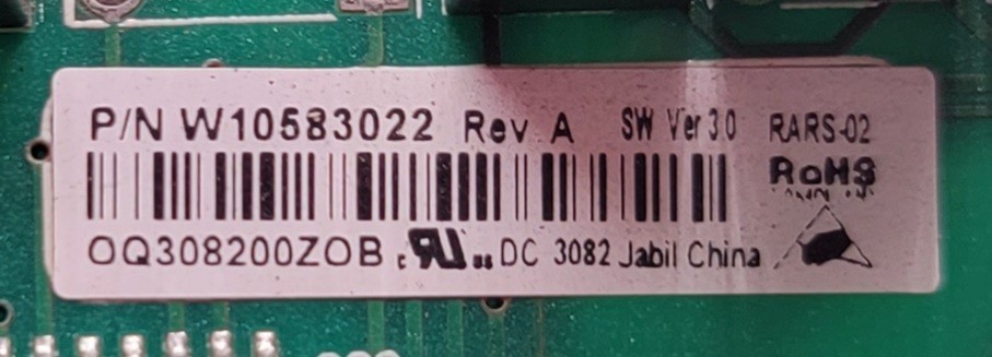 Genuine Refrigerator Whirlpool Control Board Part#W10583022