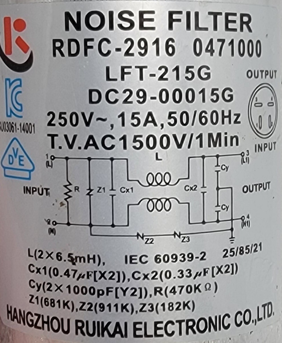 Genuine Washer Samsung Capacitor Part#DC29-00015G