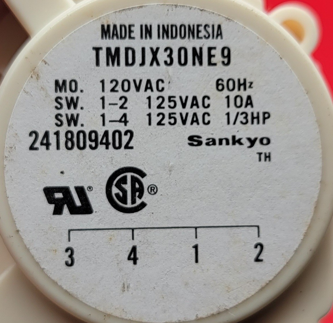 Genuine Refrigerator Frigidaire Defrost Timer Part#241809402