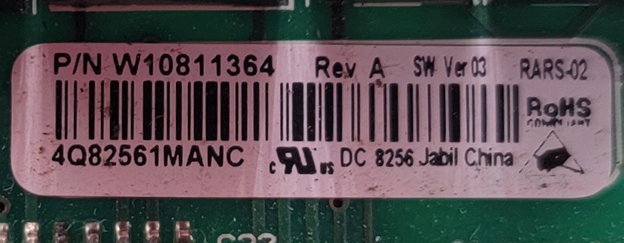 Genuine Refrigerator Whirlpool Control Board Part#W10811364