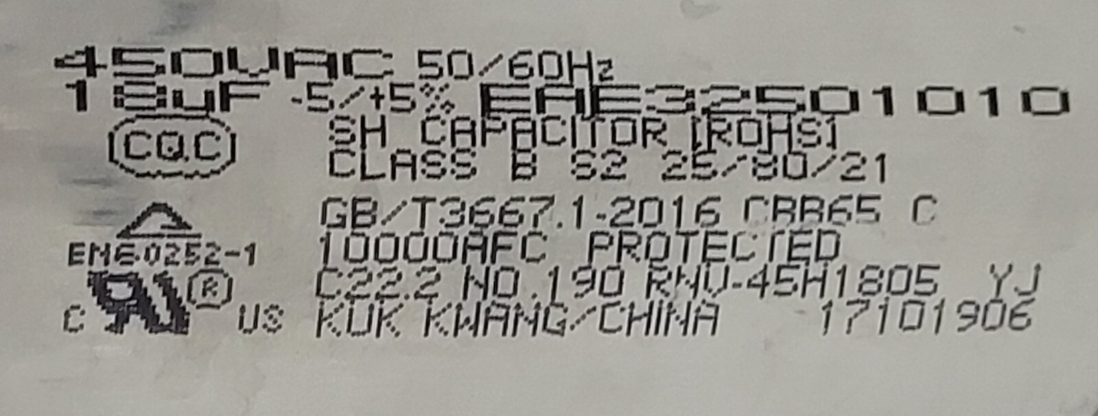 Genuine Refrigerator LG Capacitor Part#EAE32501010