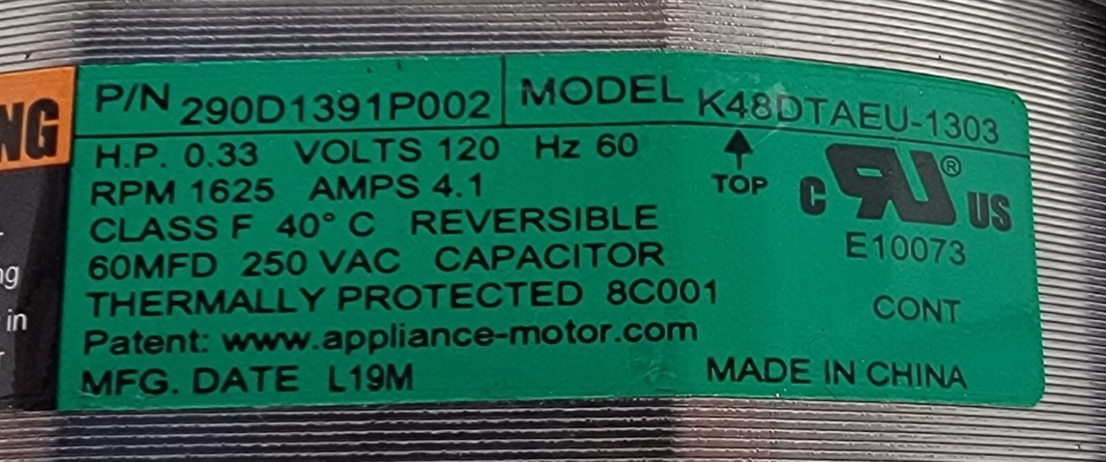 Genuine Washer GE Drive Motor Part#290D1391P002