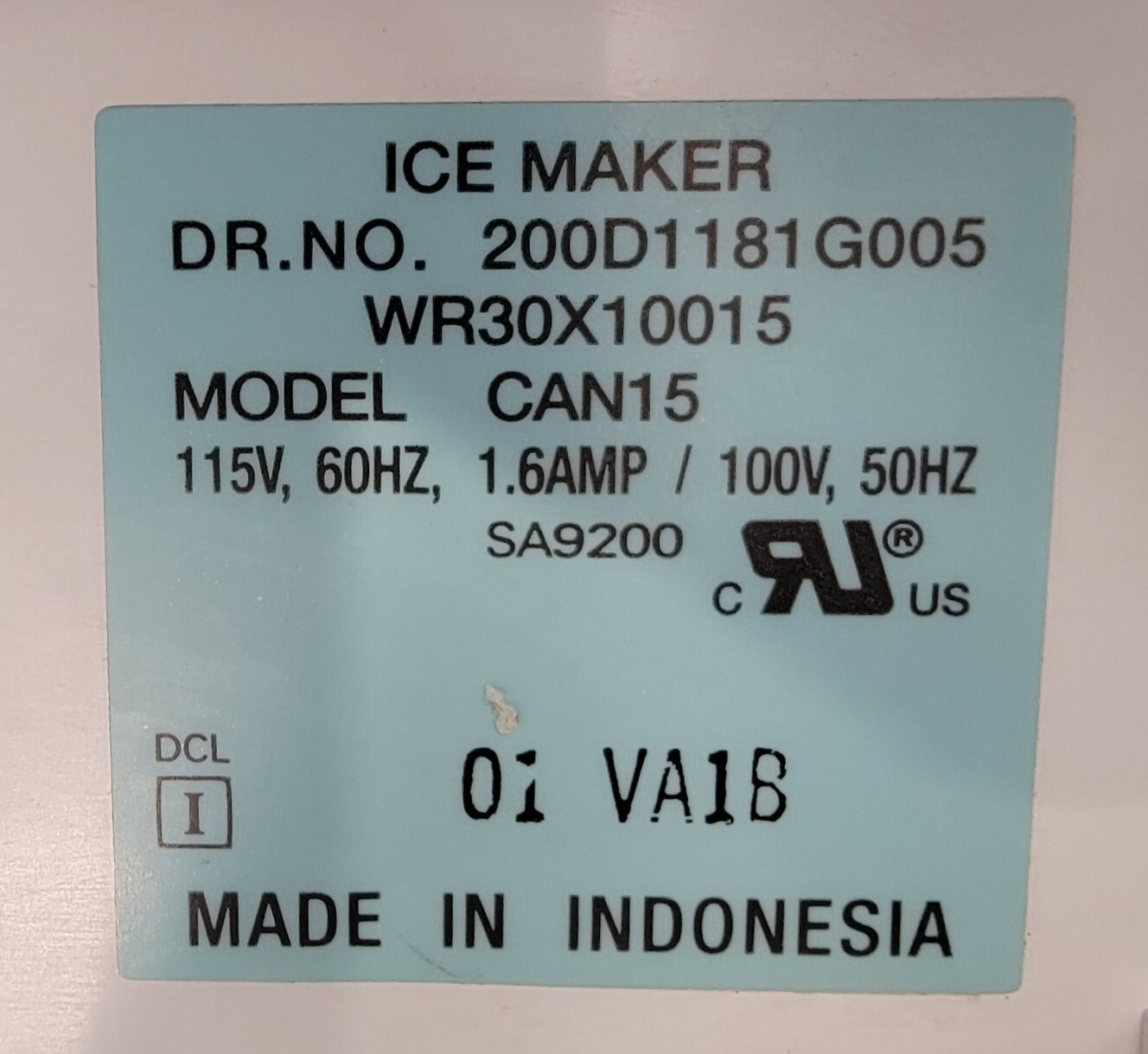 Genuine Refrigerator GE Ice Maker Part#200D1181G005 WR30X10015