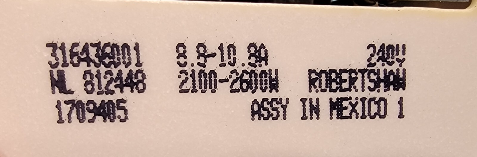 Genuine Oven Kenmore Infinite Switch Part#316436001