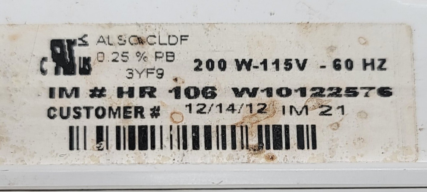 Genuine Refrigerator Kitchen Aid Ice Maker Part#W10122576