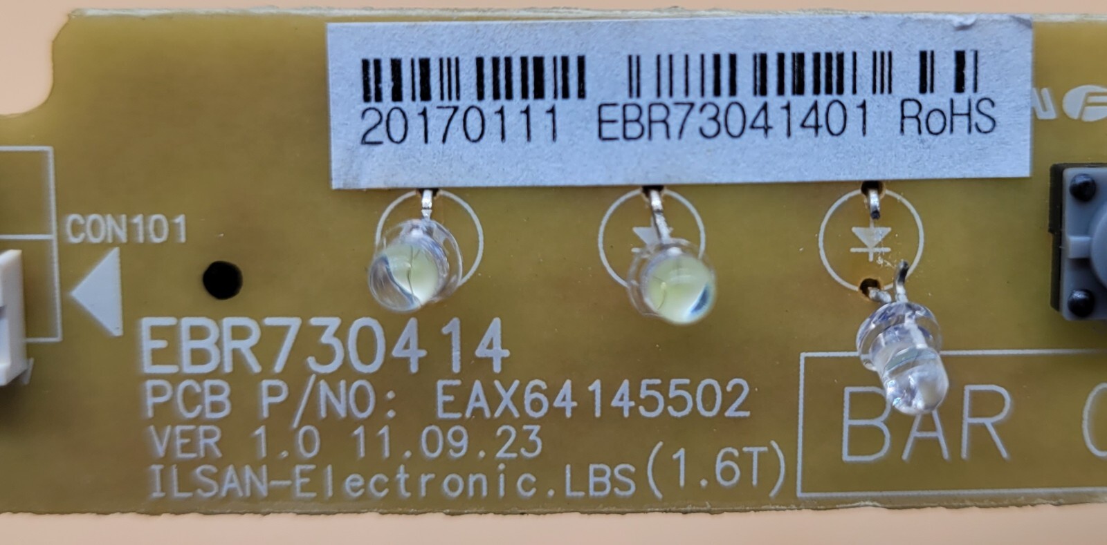 Genuine Refrigerator LG LED Board Part#EBR730414
