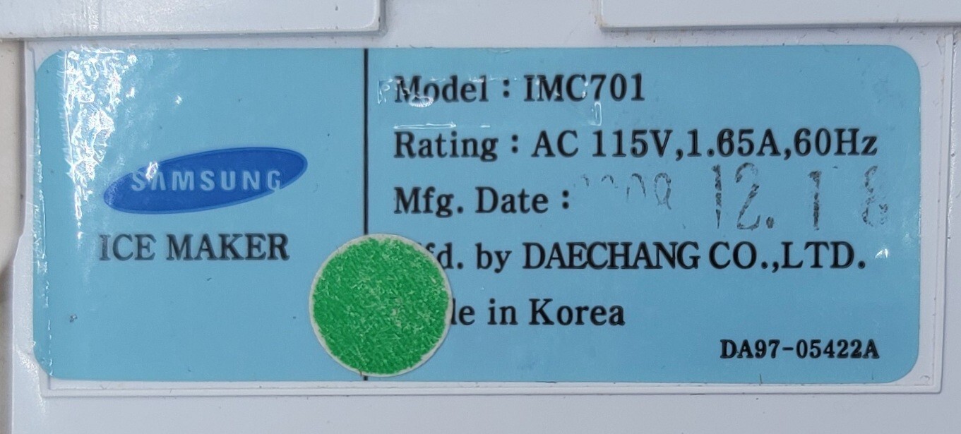 Genuine Refrigerator Samsung Ice Maker Part#DA61-03529 DA97-05422A
