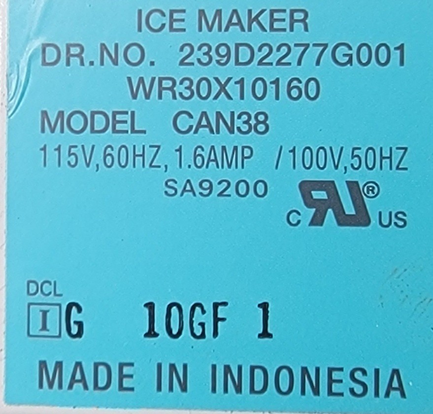 Genuine Refrigerator GE Ice Maker Part#239D2277G001