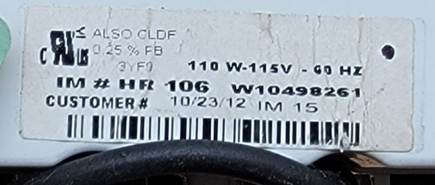 Genuine Refrigerator Whirlpool Ice Maker Part#W10498261