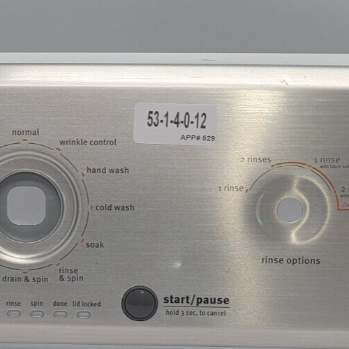 Genuine Washer Maytag Control Panel Part#W10877641