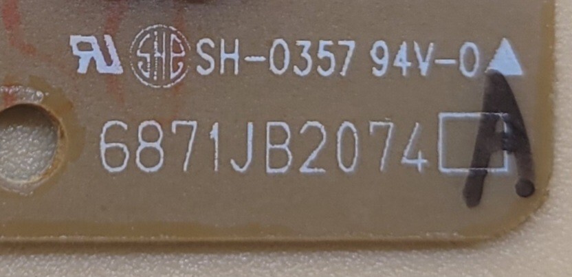 Genuine Refrigerator Kenmore LED Control Board Part#6871JB2074A