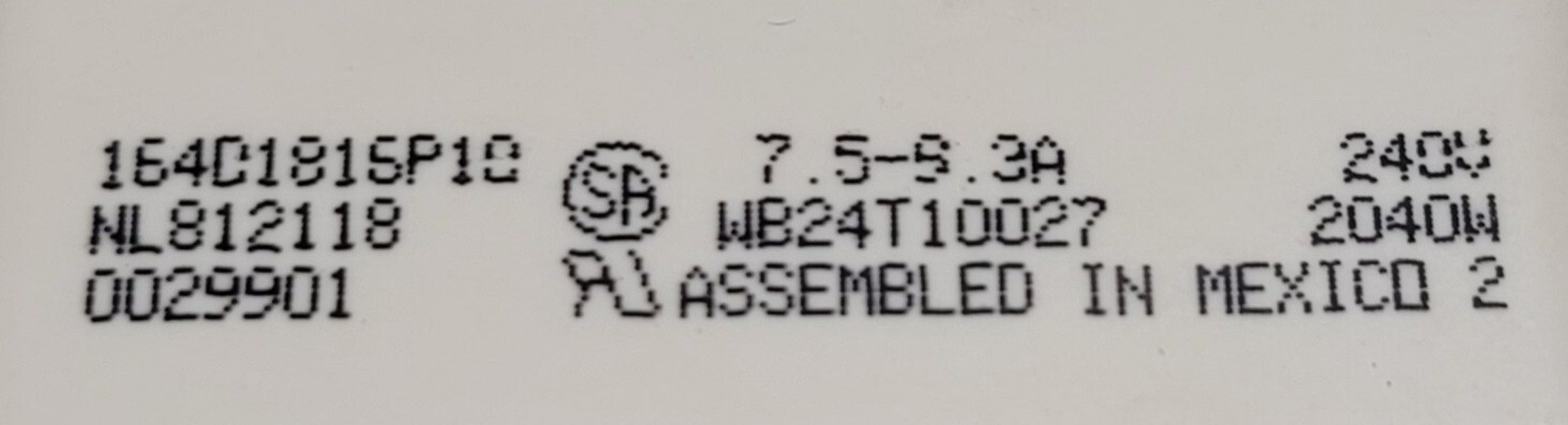Genuine Oven GE Infinite Switch Part#164D1816P10