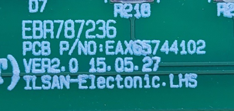 Genuine Refrigerator LG Control Board Part#EBR787236