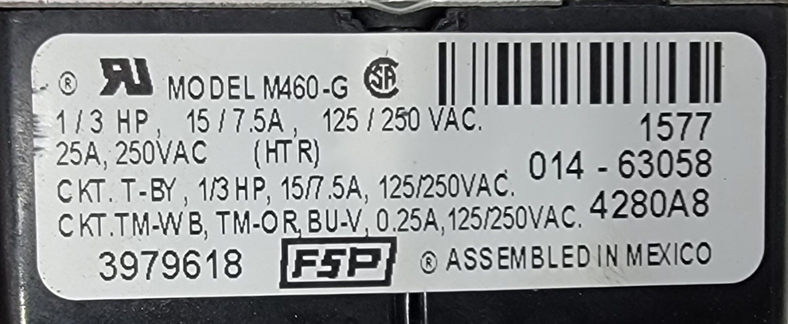 Genuine Dryer Whirlpool Timer Part#3979618