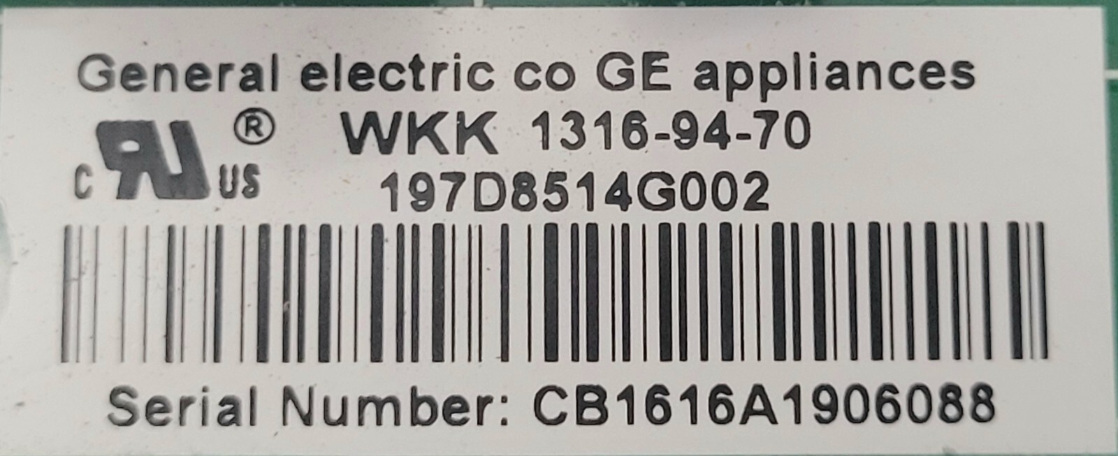 Genuine Refrigerator GE Circuit Board Part#197D8514G002