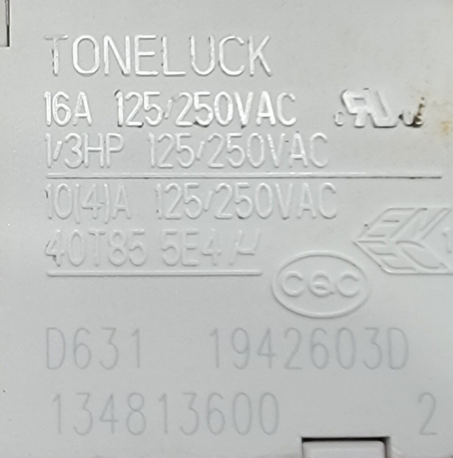 Genuine Dryer Electrolux Door Switch Part#134813600