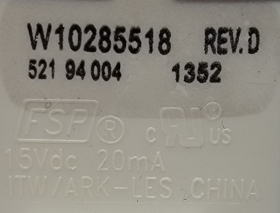 Genuine Washer Whirlpool Selector Switch Part#W10285518