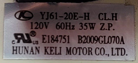 Genuine Double Oven GE Cooling Fan Part#YJ61-20E-H