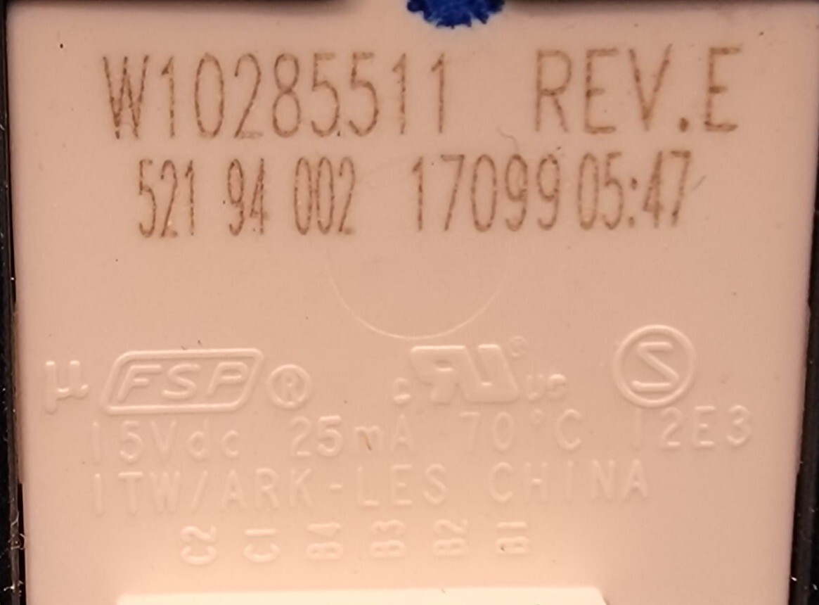 Genuine Washer Maytag Selector Switch Part#W10285511
