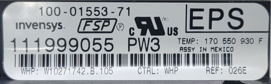 Genuine Oven Whirlpool Control Board Part#W10271742