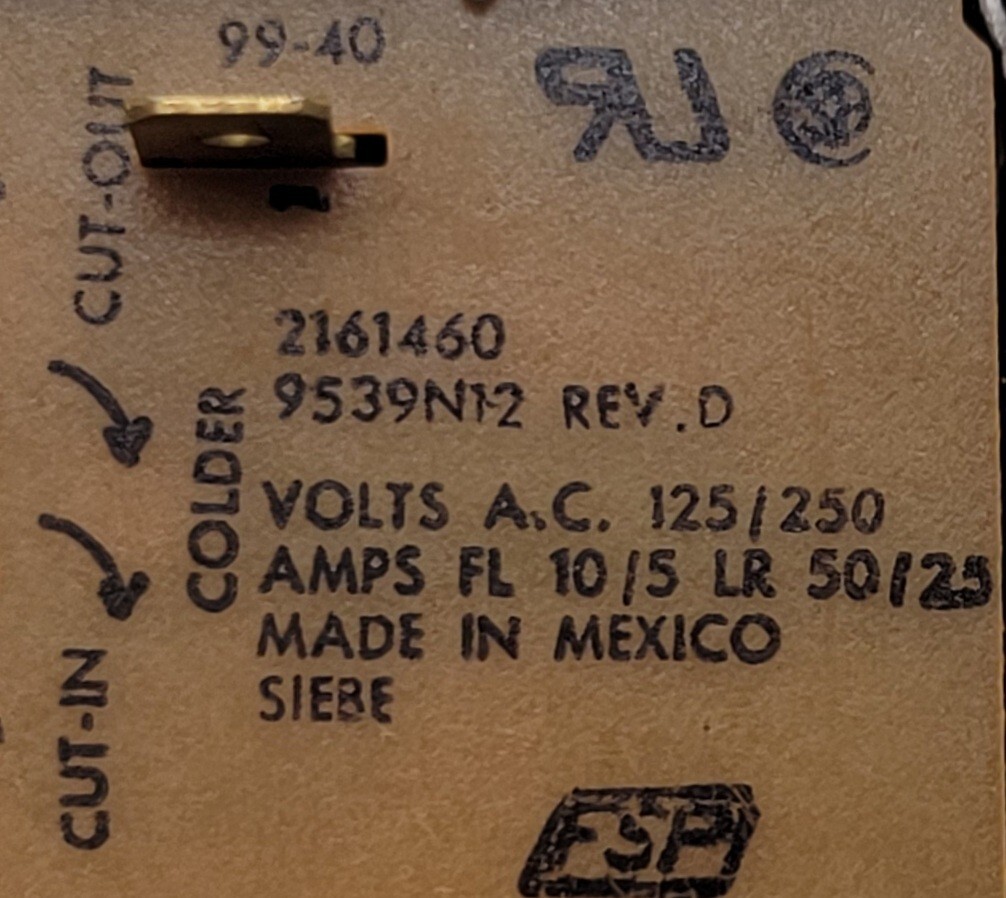 Genuine Refrigerator Kitchen Aid Thermostat Part#2161460
