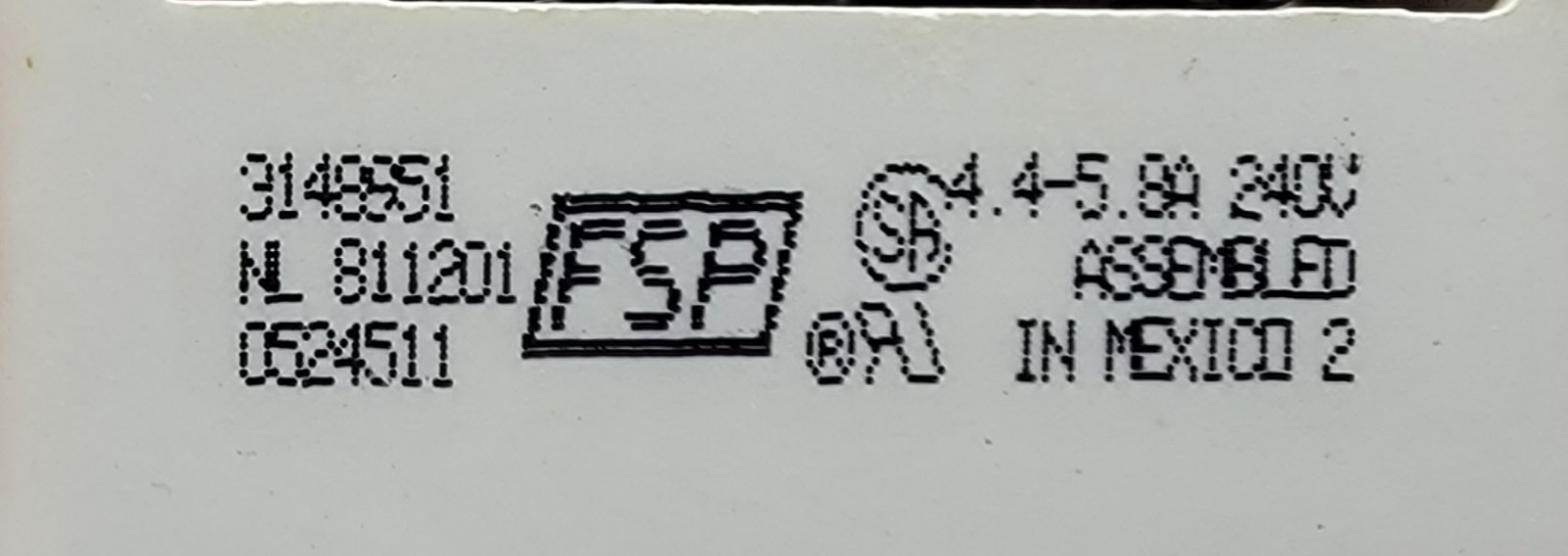 Genuine Oven Whirlpool Element Switch Part#3148551
