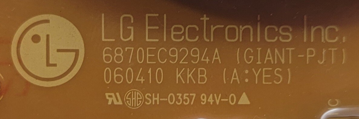 Genuine Dryer LG Control Board Part#6871EL2003A