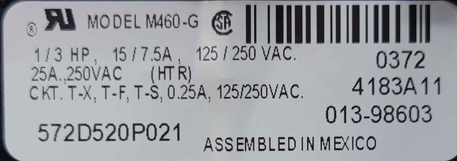 Genuine Dryer GE Timer Part#572D520P021