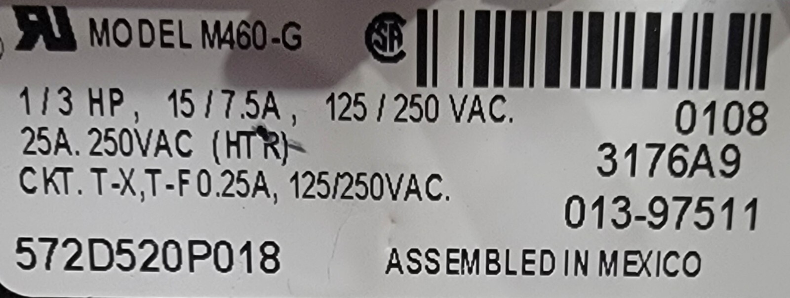 Genuine Dryer GE Timer Part#572D520P018