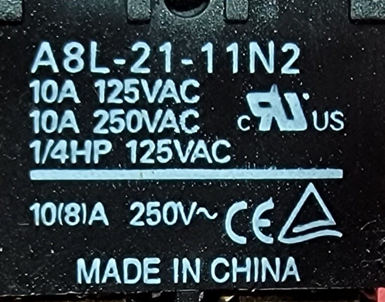 Genuine Refrigerator GE Switch Set Part#A8L-21-11N2