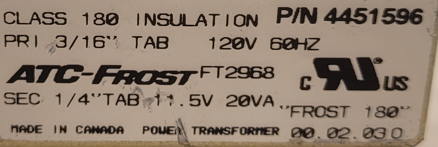 Genuine Double Oven Kitchen Aid Transformer Part#4451596